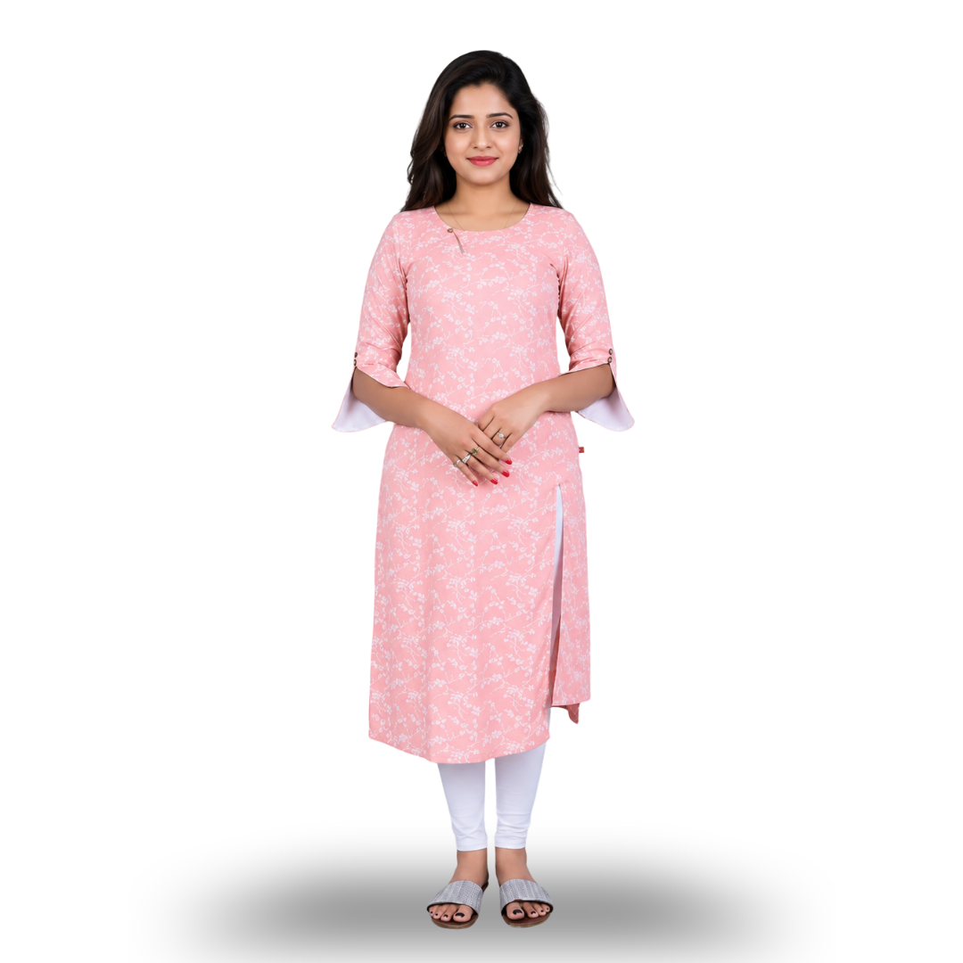 Peach Cotton Kurti