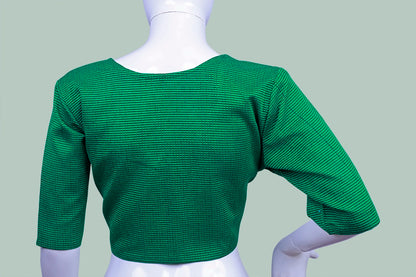 Green Solid Front Round Neck Blouse | Green Blouse