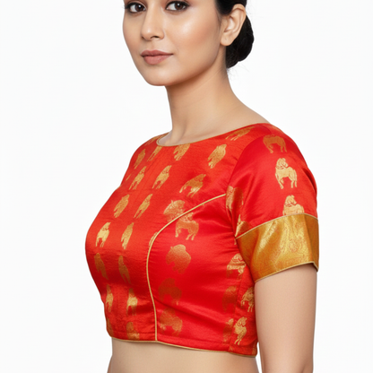 Candy Apple Color Princess Cut Blouse  | S3B29