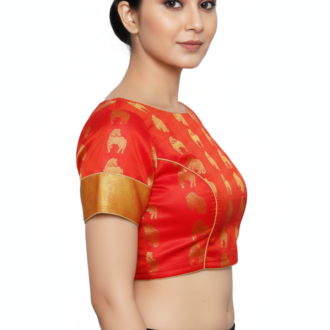 Candy Apple Color Princess Cut Blouse  | S3B29