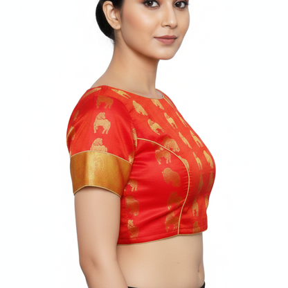 Candy Apple Color Princess Cut Blouse  | S3B29