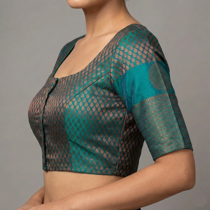 Green Pattu ready made Blouse | Green