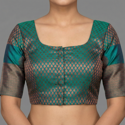 Green Pattu ready made Blouse | Green
