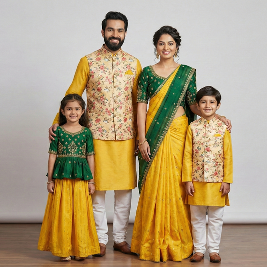 Yellow Family Matching Dress Set