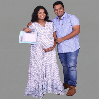 White Printed Maternity Shoot Combo | S3MWMC5