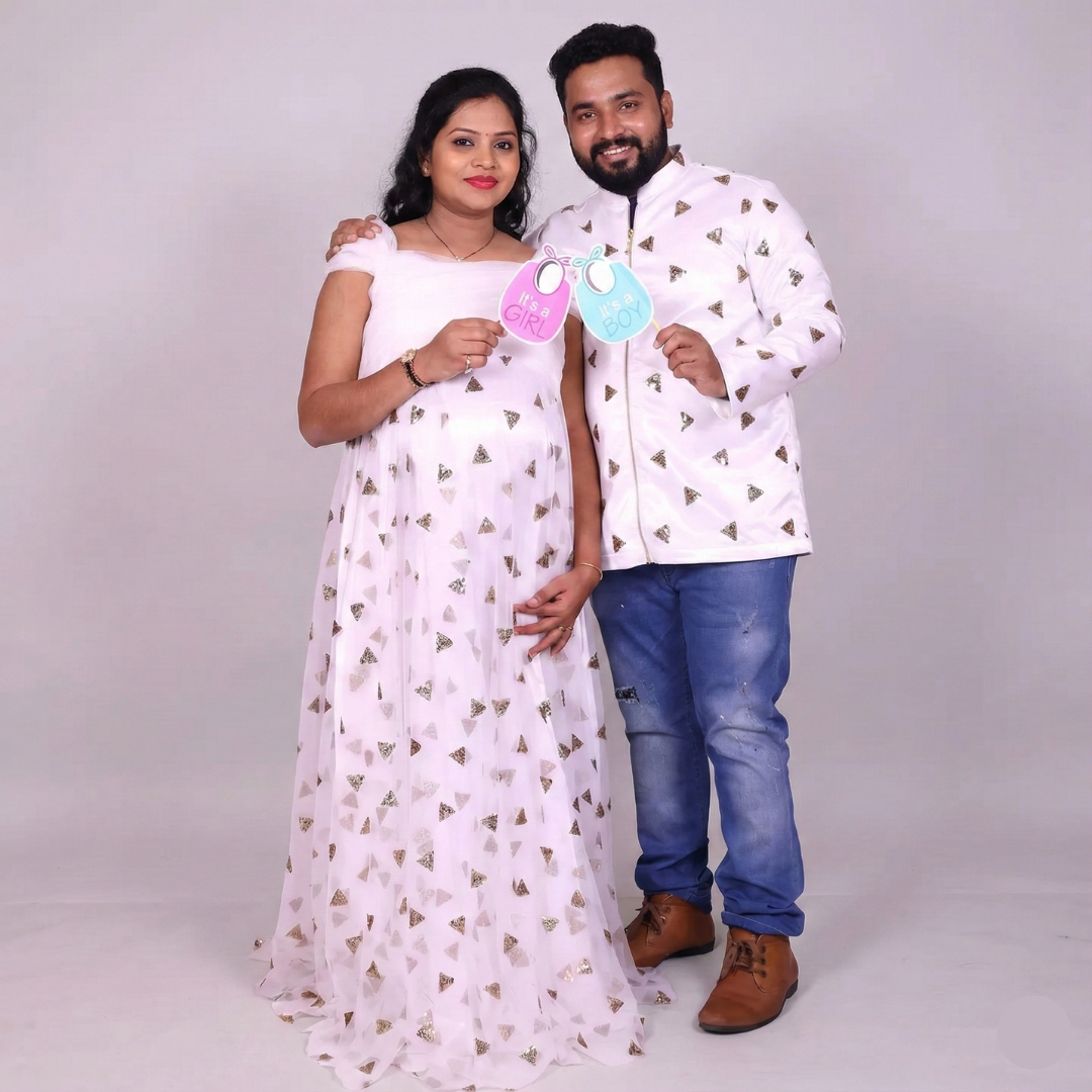 White Sequin Maternity Shoot Combo | S3MWMC1