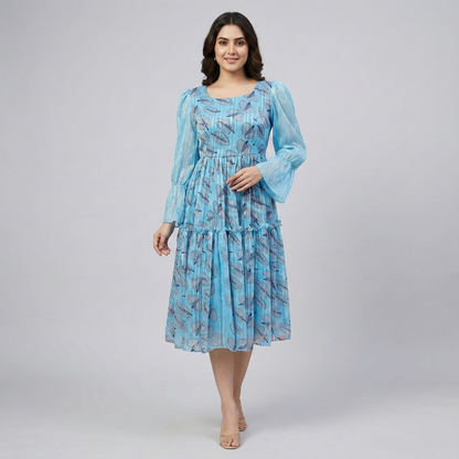 The Flared Sleeve Gown – Graceful, Flowing, and Feminine