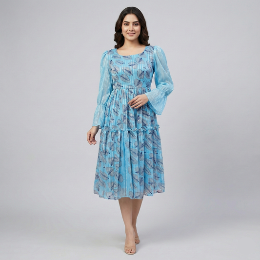 The Flared Sleeve Gown – Graceful, Flowing, and Feminine