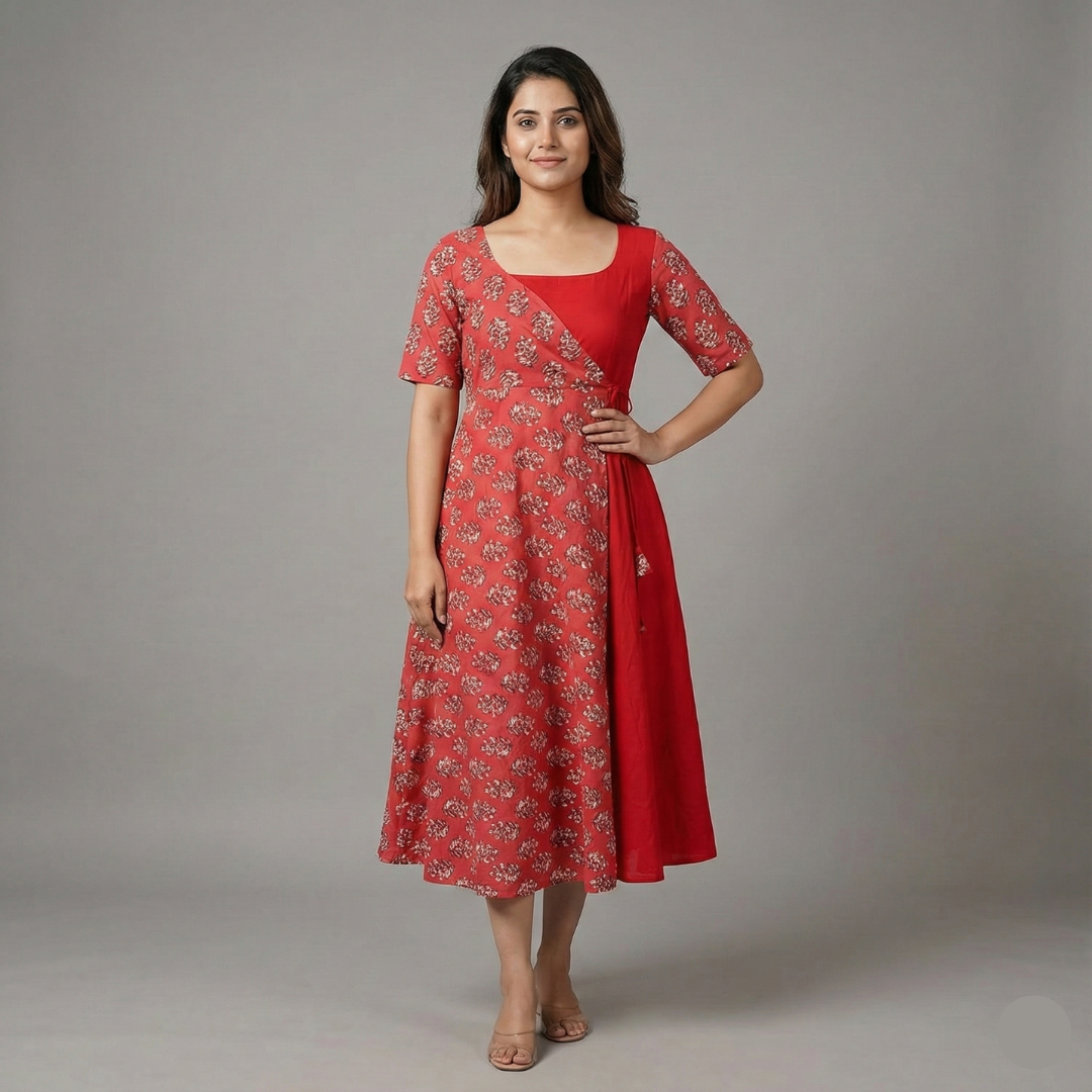 Maple leaf printed aline kurthi