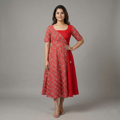 Maple leaf printed aline kurthi