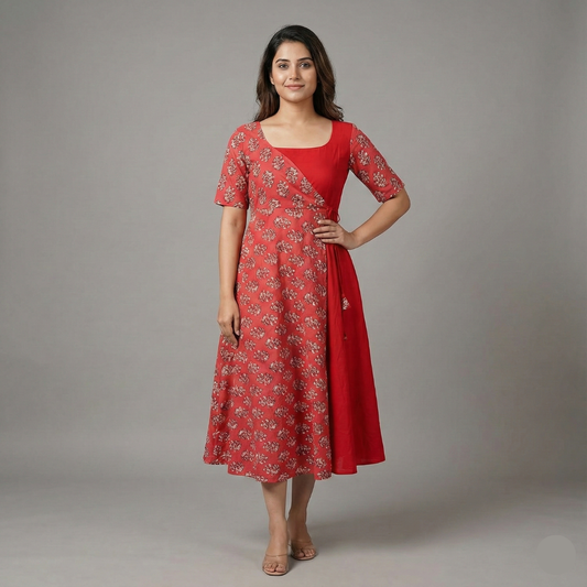 Maple leaf printed aline kurthi