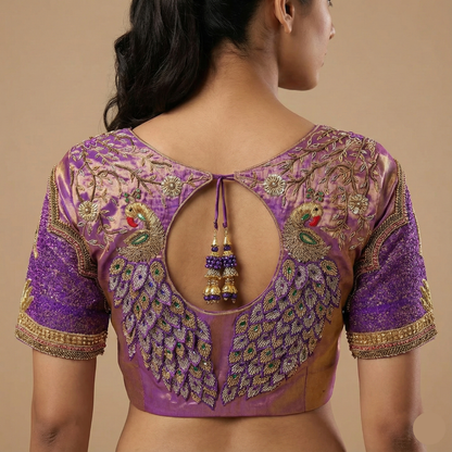 Peacock Maggam Work Wedding Blouse – Royal Elegance for Brides