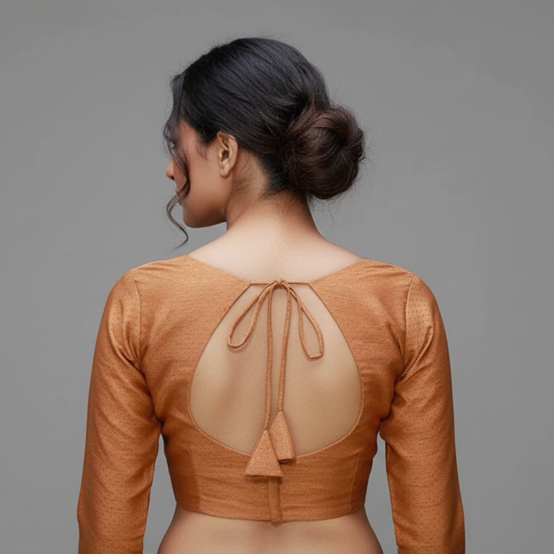 Women's Brown Katori Cut Full hands Blouse | S3B1177