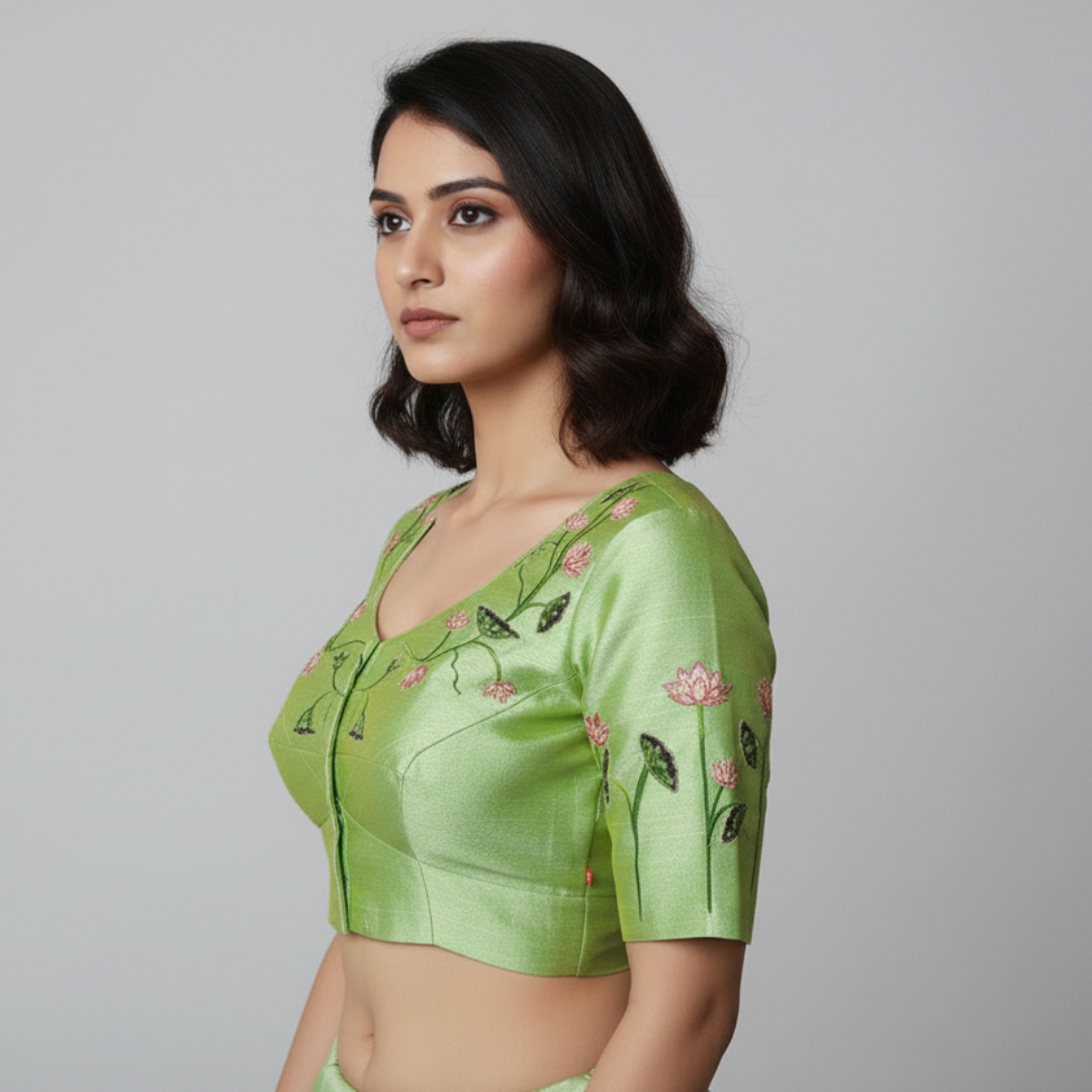 Pichwai Hand Painting with Magam Work Blouse | S3MB57