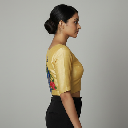 Pichwai Hand-Crafted Maggam Work Blouse – Regal Artistry in Every Thread | S3 Fashions| S3MB55