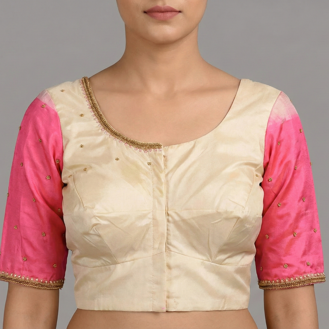 Women's Embroidery Maggam Bits withThreads Work Blouse  | S3MB43