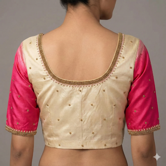 Women's Embroidery Maggam Bits withThreads Work Blouse  | S3MB43