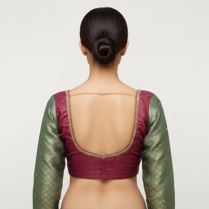 Pattu Maggam Work Blouse Comes with Full Hands | S3MB39