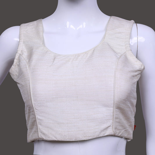 Off White Back Square Neck Princess Cut Sleeveless Blouse | Off White