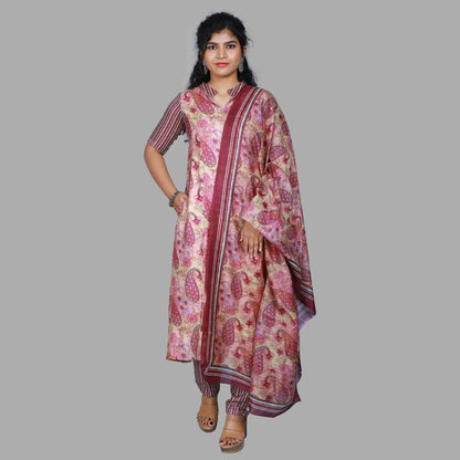 Multi Color Floral Printed 3 Piece Kurta Set | S3SD1069