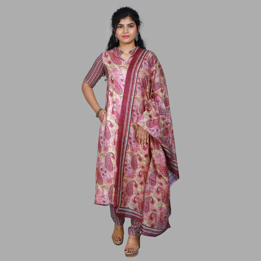 Multi Color Floral Printed 3 Piece Kurta Set | S3SD1069
