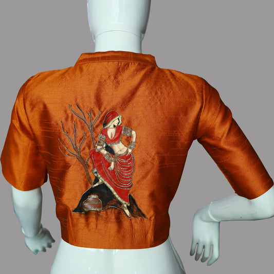 Rajasthani Heritage hand painting & maggam work Designer Blouse | S3B1188