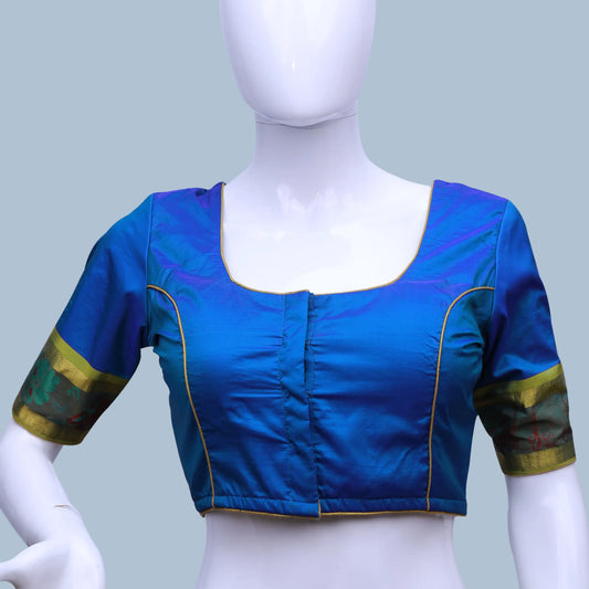 Blue Princess Cut Pattu Blouse | Blue Pattu