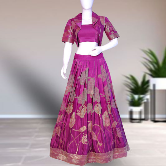 Designer Lehenga Choli with Koti Jacket – Elegant Ethnic Ensemble for Women