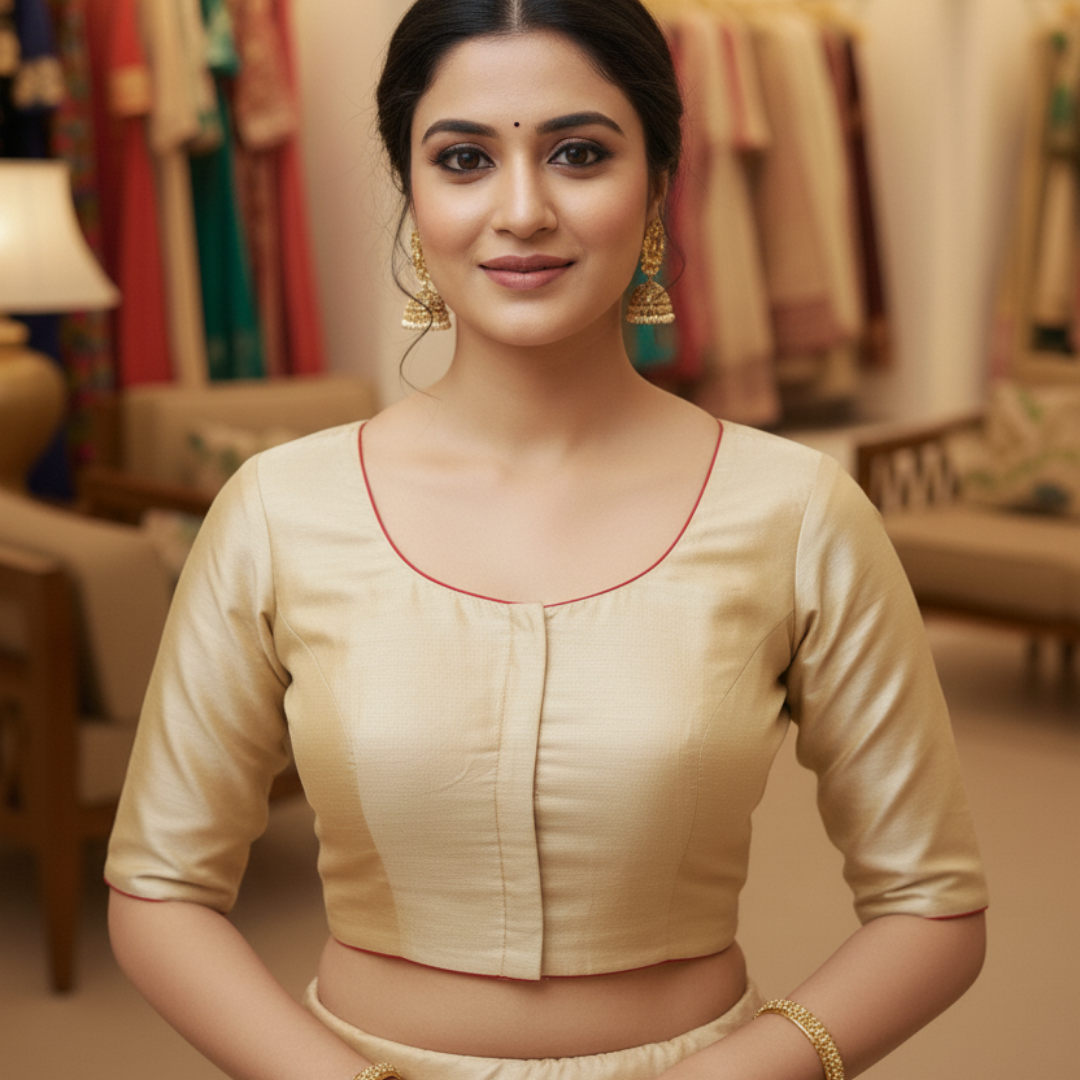 Exquisite Handcrafted Blouse Embellished with Radha Krishna Painting and Maggam Work Blouse | Radha Krishna