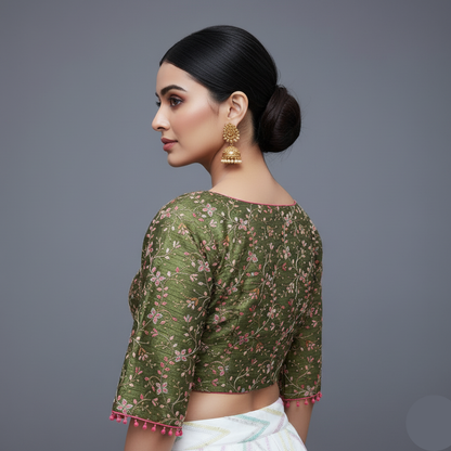 Shop Stylish Boat Neck Blouses soft olive green