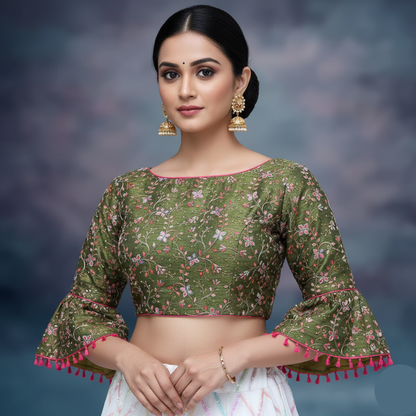 Shop Stylish Boat Neck Blouses soft olive green