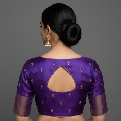 Stunning Azure Blue Blouse with Aari Embroidery