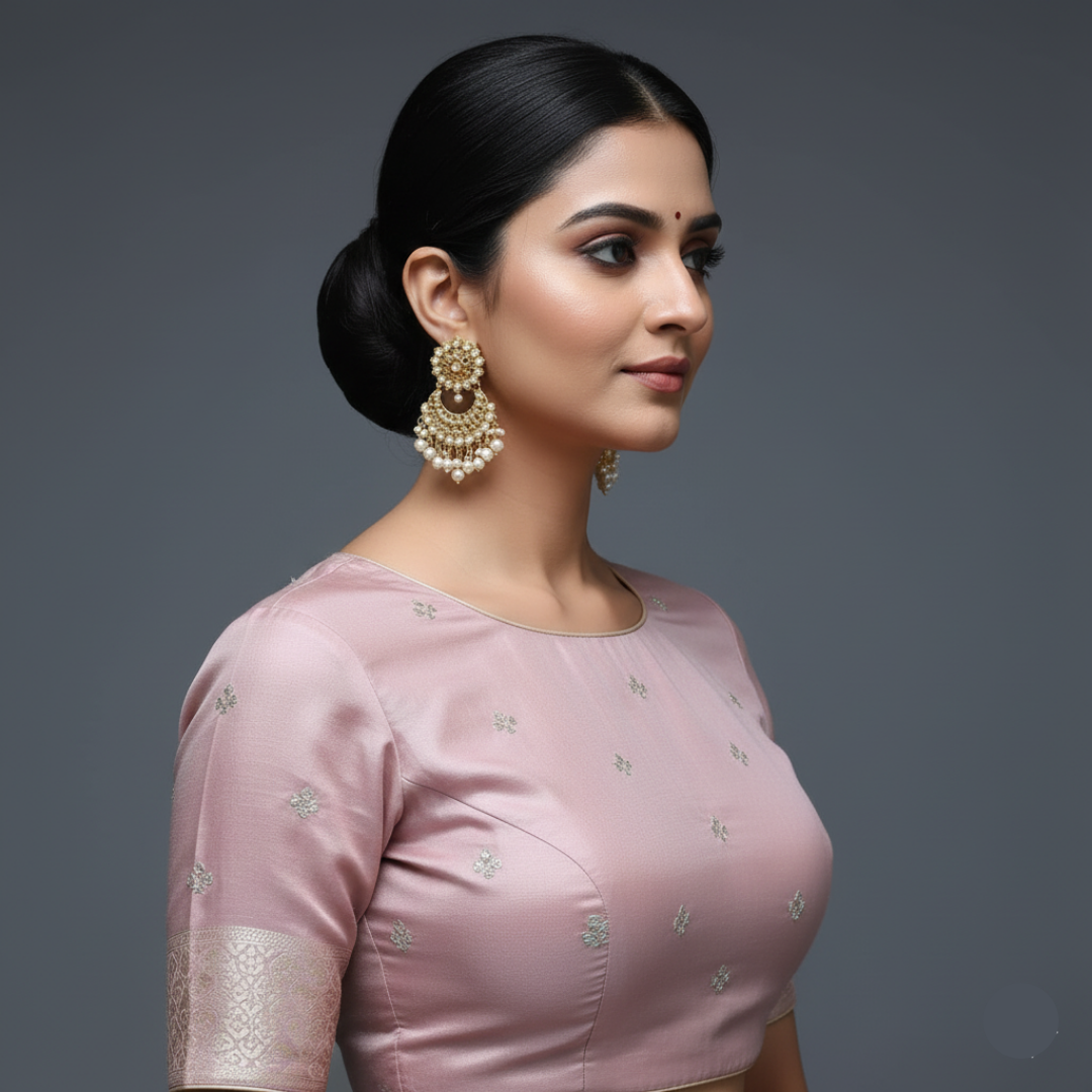 Women Boat Neck Half Sleeve Blouse