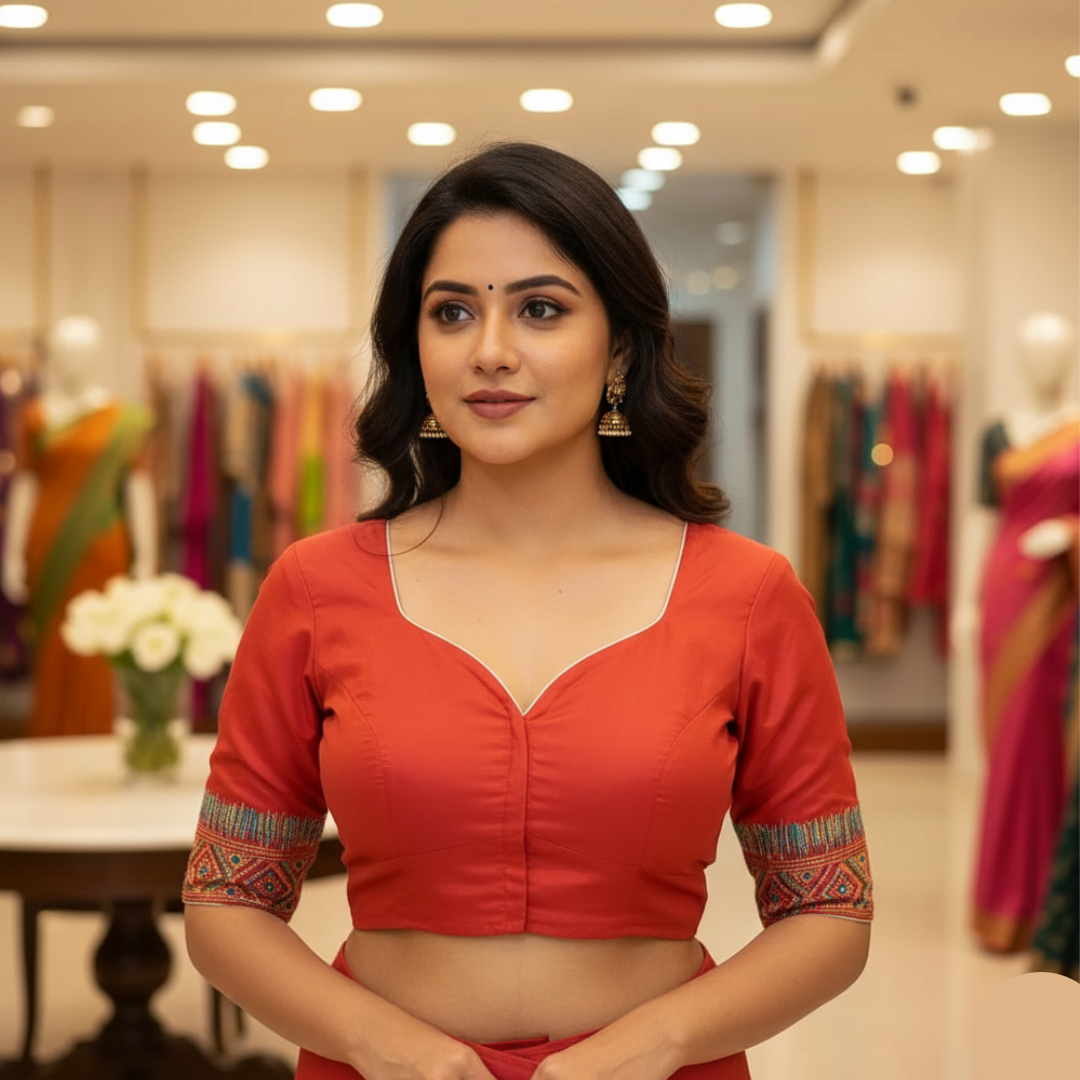 Inspired by Gond Art Maggam work Painted Handicrafts blouse | Gond Art Maggam