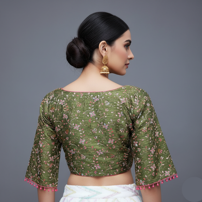 Shop Stylish Boat Neck Blouses soft olive green