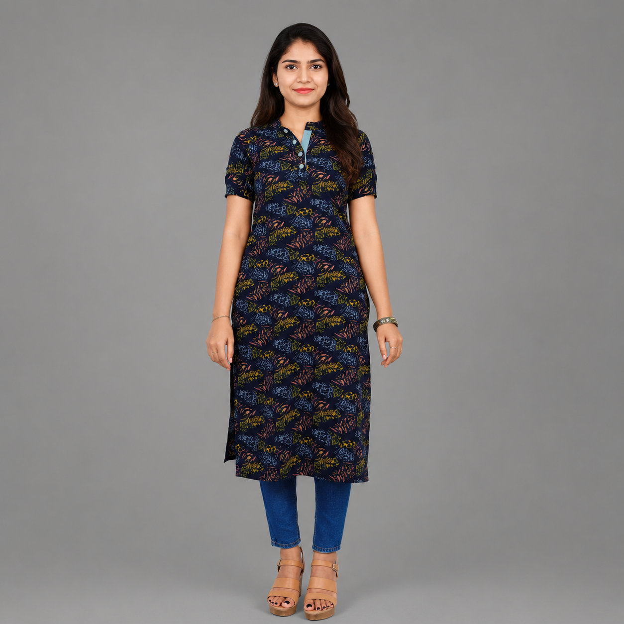 Navy Blue Everyday Kurti