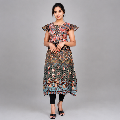 Printed A-line Kurta for Women | Stylish & Comfortable Ethnic Wear| S3K777
