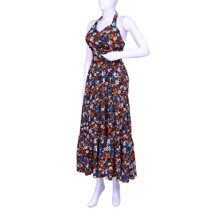 Floral Printed Sleevesless 3 Tiered Gown | 3 Tiered