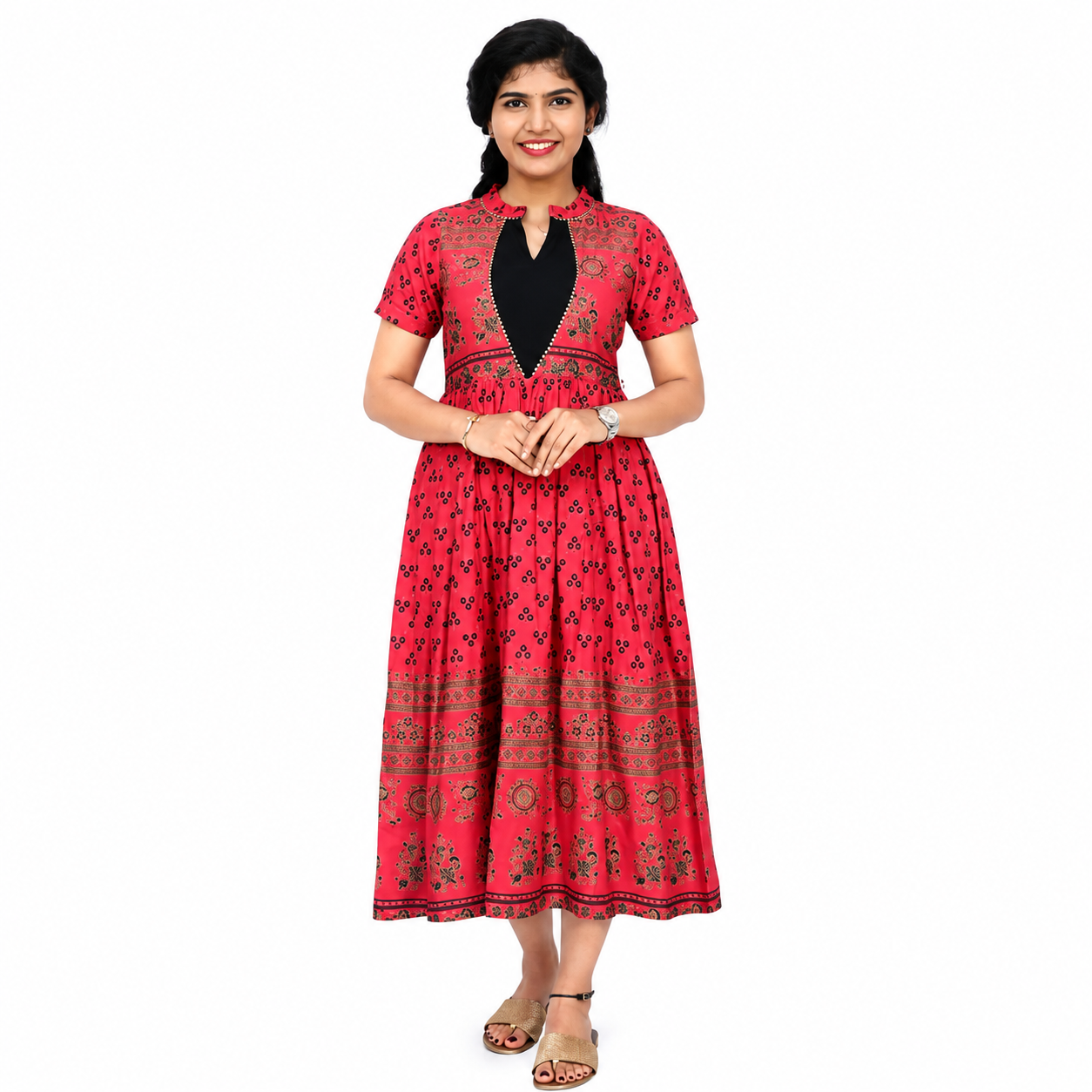 Women Floral Print Anarkali Kurta