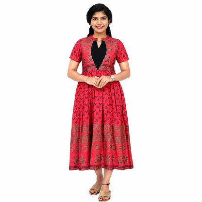 Women Floral Print Anarkali Kurta