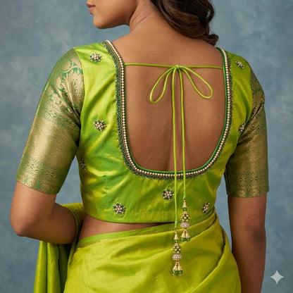 Jewel Neck Silk Blouse