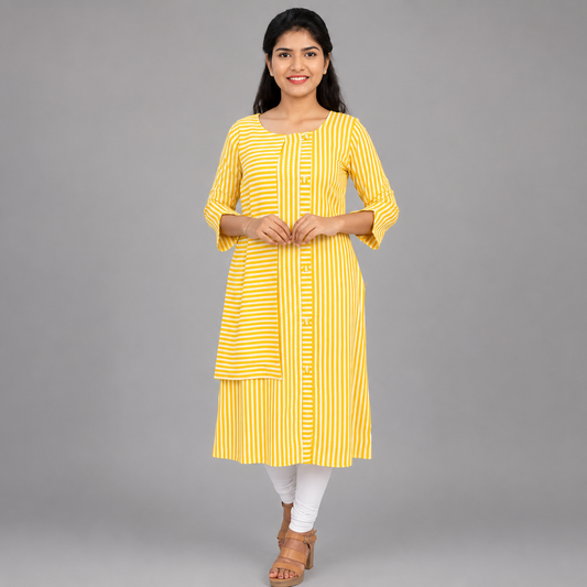 Women Striped A-line Kurta | S3W144