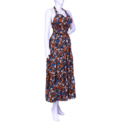 Floral Printed Sleevesless 3 Tiered Gown | 3 Tiered