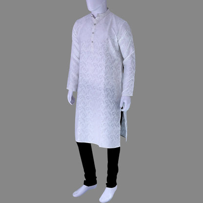Men's White Printed Kurta | Mens Kurta