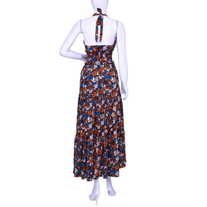 Floral Printed Sleevesless 3 Tiered Gown | 3 Tiered