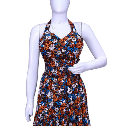 Floral Printed Sleevesless 3 Tiered Gown | 3 Tiered