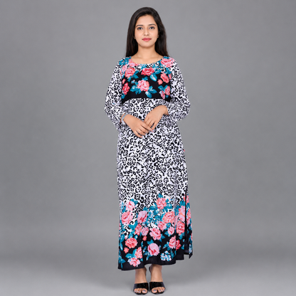 Women Black Floral Print Kurti | S3K545