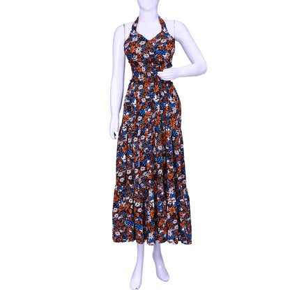 Floral Printed Sleevesless 3 Tiered Gown | 3 Tiered