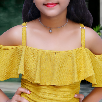 Mustard Yellow Lycra Western One-Piece