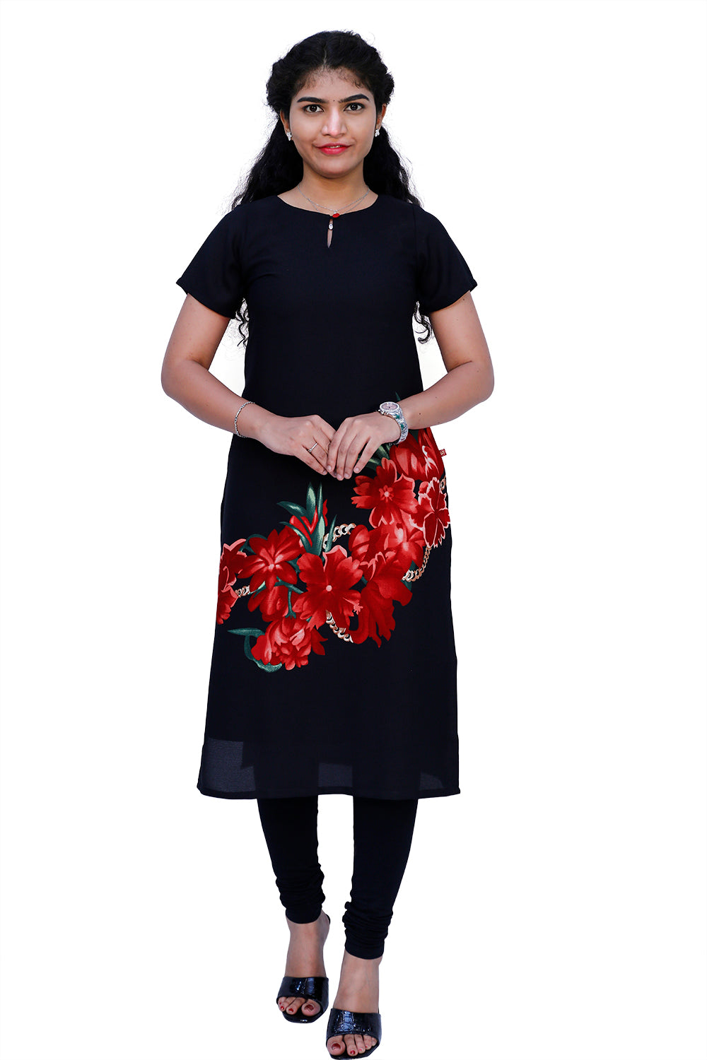 Women Printed black Kurta | S3K390
